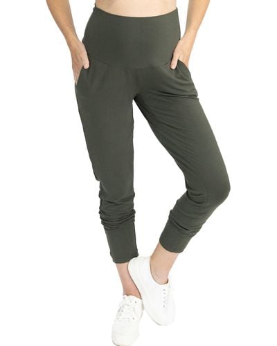 ANGEL MATERNITY Tapered Casual Maternity Pants - Green