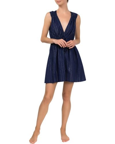 EVERYDAY RITUAL Dawn Sparkle Fit & Flare Nightgown - Blue