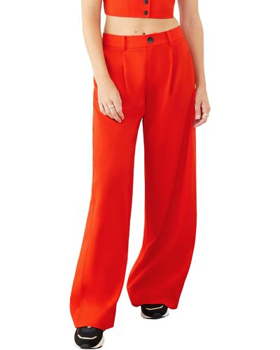 GSTQ Luxe Wide Leg Pants - Red