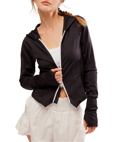 Free People Playin' For Keeps Track Jacket - Black