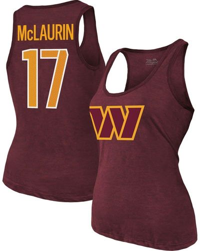 Majestic Threads Terry Mclaurin Washington Commanders Player Name & Number Tri-blend Tank Top At Nordstrom - Red