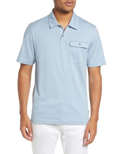 Ted Baker Chard Textured Pocket Polo - Blue