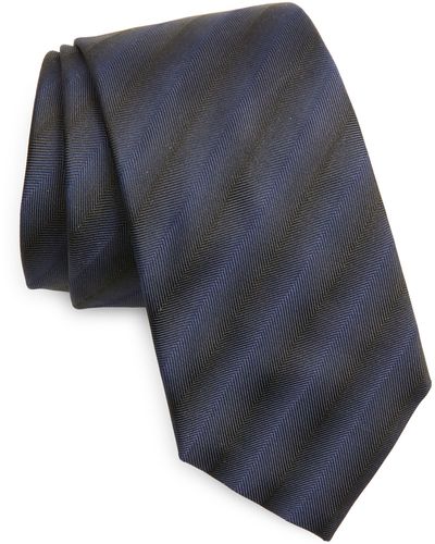 BOSS Gradient Stripe Silk Tie - Blue