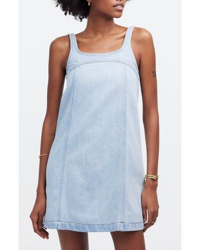 Madewell Denim A-line Sleeveless Minidress - Blue