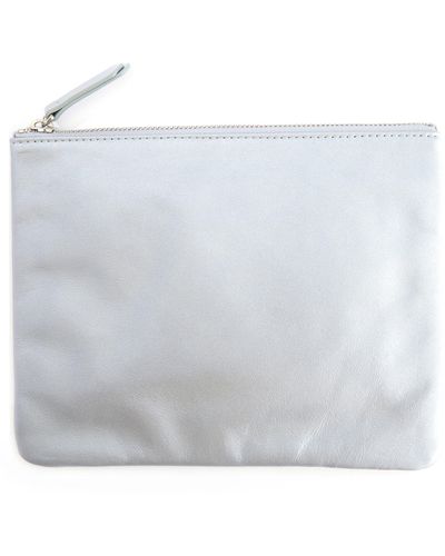 ROYCE New York Personalized Leather Travel Pouch - White