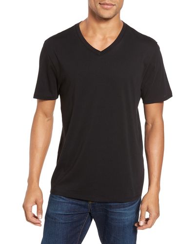 Vince Pima Cotton Slim Fit V-neck T-shirt - Black