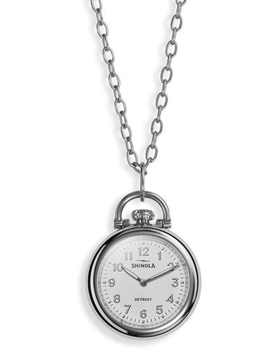 Shinola Runwell Watch Pendant Necklace - Metallic