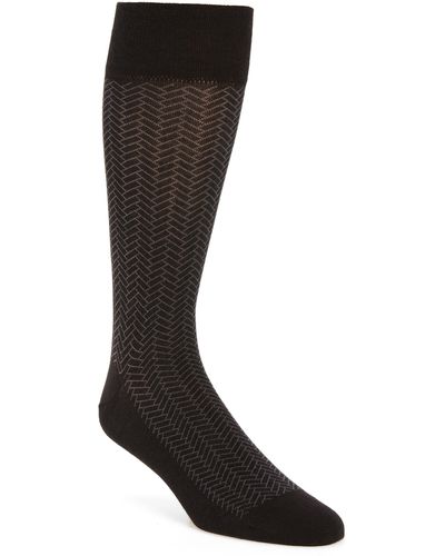 Cole Haan Geometric Dress Socks - Black