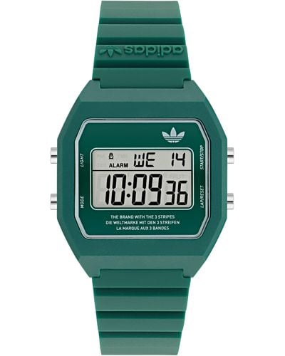 adidas Digital Two Resin Strap Watch - Green