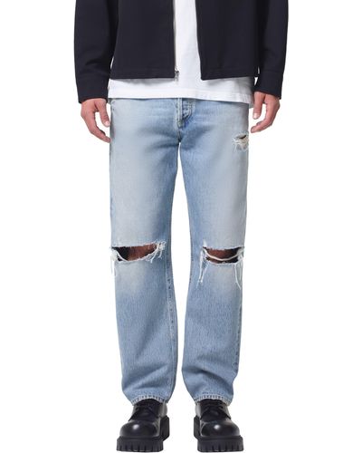 Agolde '90s Ripped Straight Leg Organic Cotton Jeans - Blue