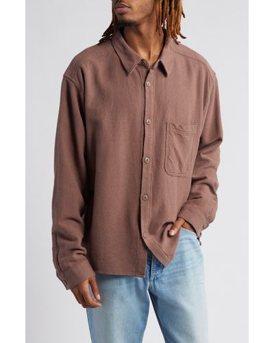 Elwood '90s Flannel Button-up Shirt - Brown
