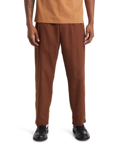 Obey Fubar Relaxed Fit Pleated Pants - Brown