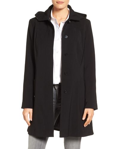 Gallery Pickstitch Nepage Walking Coat With Detachable Hood - Black
