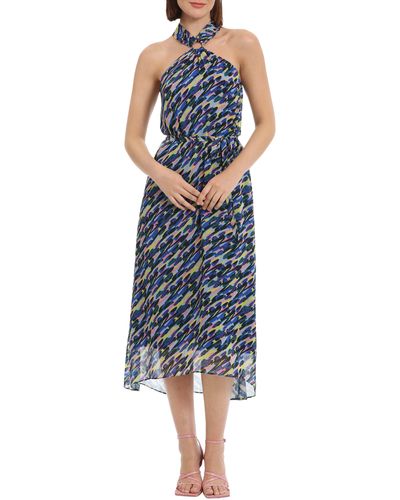 DONNA MORGAN FOR MAGGY Halter High-low Dress - Blue