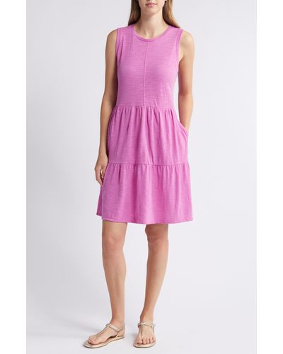 Caslon Caslon(r) Sleeveless Tiered Jersey Dress - Pink