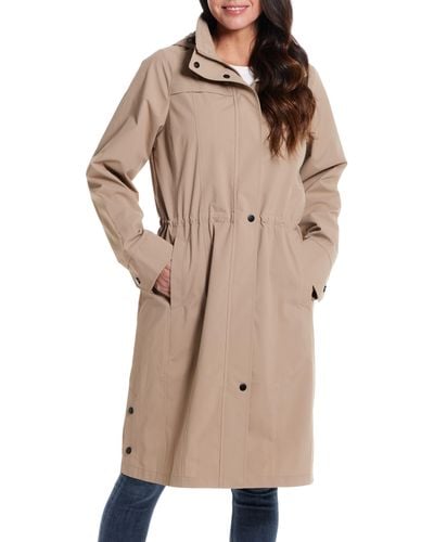 Gallery Water Resistant Hooded Raincoat - Brown