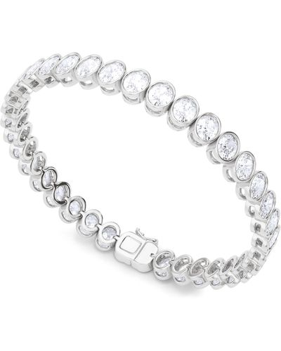 HauteCarat Oval Cut Lab Created Diamond Tennis Bracelet - White