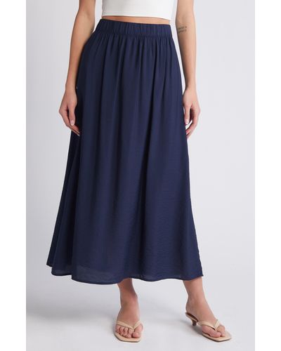 Vero Moda Josie Hammered Satin Skirt - Blue