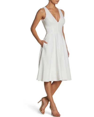 Dress the Population Catalina Fit & Flare Cocktail Dress - White