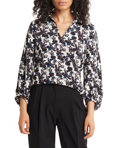 Nordstrom Poet Sleeve Top - Black