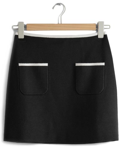 & Other Stories & Patch Pocket Milano Sweater Miniskirt - Black