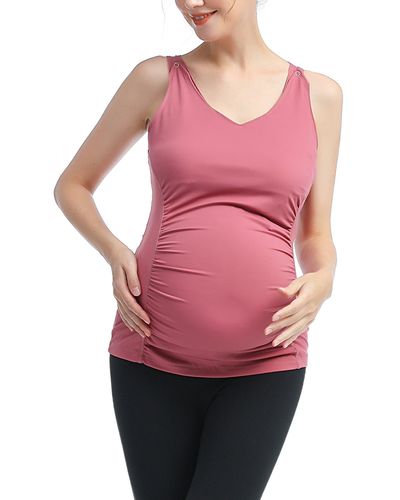 Kimi + Kai Essential Maternity/nursing Tank - Pink