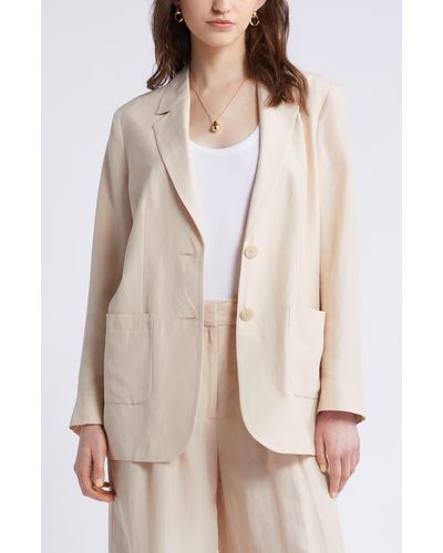 Nordstrom Relaxed Single Breasted Blazer - Natural