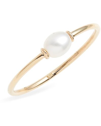 POPPY FINCH Skinny Keishi Cultured Pearl Ring - White