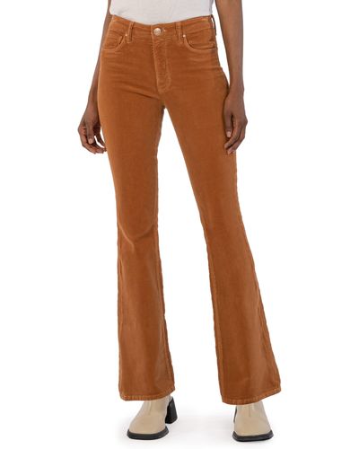 Kut From The Kloth Ana Fab Ab High Waist Corduroy Flare Jeans - Brown