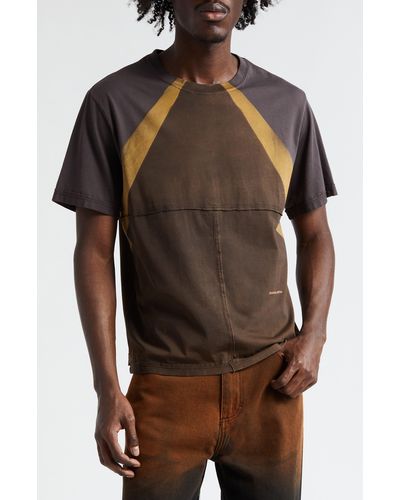 Eckhaus Latta Lapped Seam Graphic T-shirt - Brown