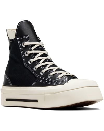 Converse Gender Inclusive Chuck 70 De Luxe Square Toe Platform High Top Sneaker - Black