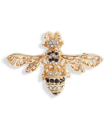 CLIFTON WILSON Crystal Bee Lapel Pin - White