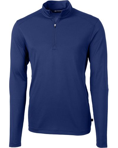 Cutter & Buck Virtue Half Zip Stretch Recycled Polyester Sweatshirt - Blue