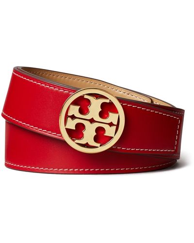 Tory Burch Miller Reversible Logo Belt - Red