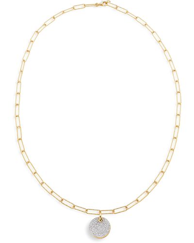 Monica Vinader Ava Diamond Disc Pendant Necklace - White