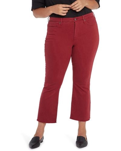 NYDJ Fiona Slim Ankle Flare Jeans - Red