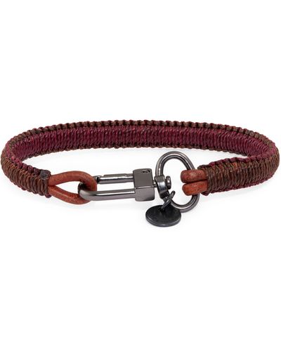 Caputo & Co. Wrapped Leather Bracelet - Red