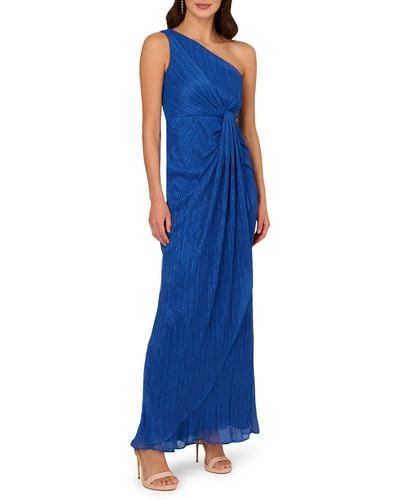 Adrianna Papell One-shoulder Evening Gown - Blue