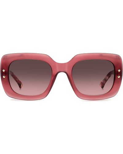 Carolina Herrera 52mm Rectangular Sunglasses - Pink