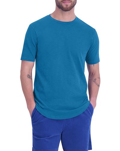 Goodlife Sun Faded Slub Scallop Crew T-shirt - Blue