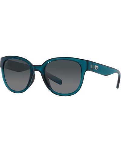 Costa Del Mar Salina 53mm Gradient Polarized Rectangular Sunglasses - Blue
