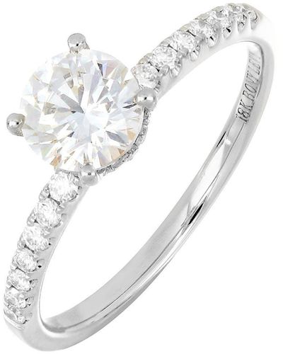 Bony Levy Pavé Diamond & Cubic Zirconia Solitaire Engagement Ring Setting - White