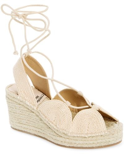Jeffrey Campbell Sol Ankle Wrap Wedge Sandal - Natural