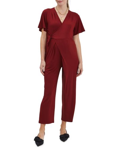 Nom Maternity Lucia Maternity Jumpsuit - Red