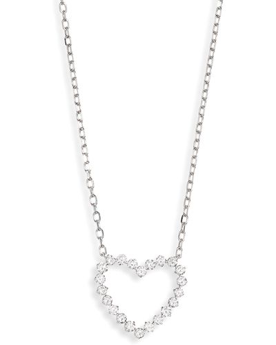 Bony Levy Rita Diamond Open Heart Pendant Necklace - White