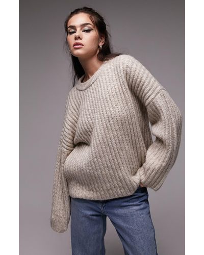 TOPSHOP Crewneck Sweater - Gray