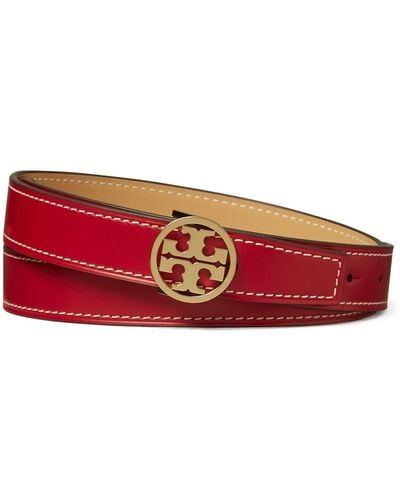 Tory Burch Miller Reversible Leather Belt - Red