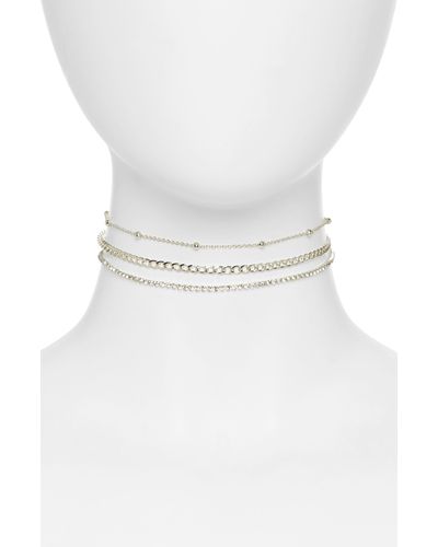BP. Triple Layer Choker Necklace - White