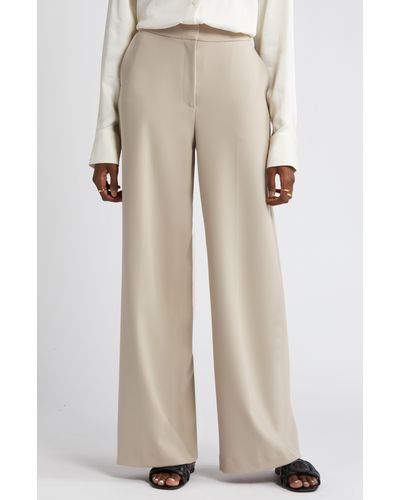 Nordstrom Flat Front Wide Leg Pants - Natural