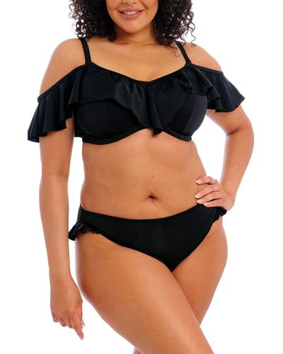 Elomi Plain Sailing Ruffle Underwire Bikini Top - Black